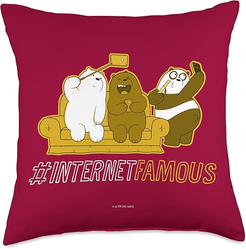 Miniatura 1 de Cartoon Network We Bare Grizz Panda Ice Bear Internet, famosa almohada de 18 x 18 pulgadas, multicolor