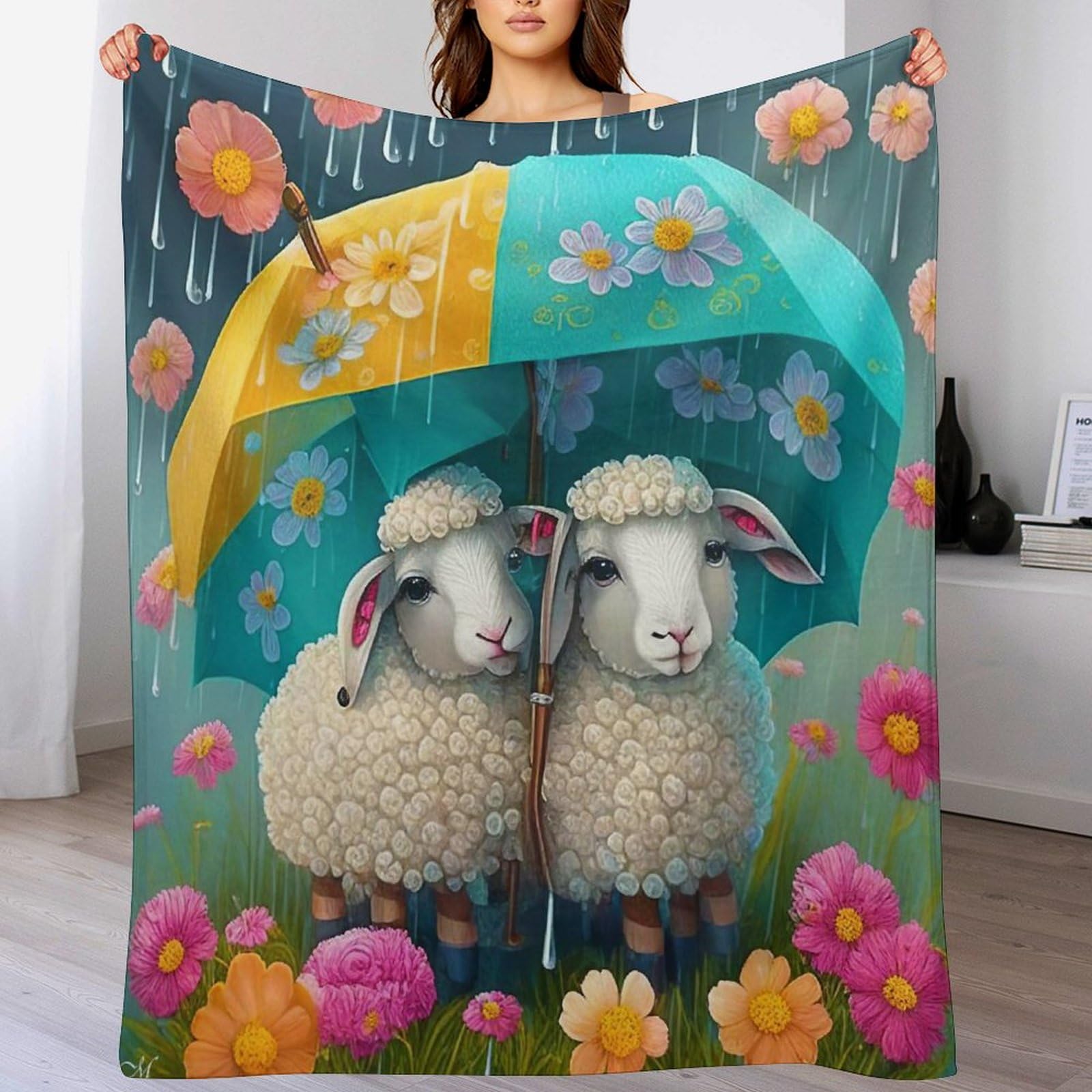 Couverture pour enfants et adultes Mouton Mignon le cadeau idéal en flanelle douce