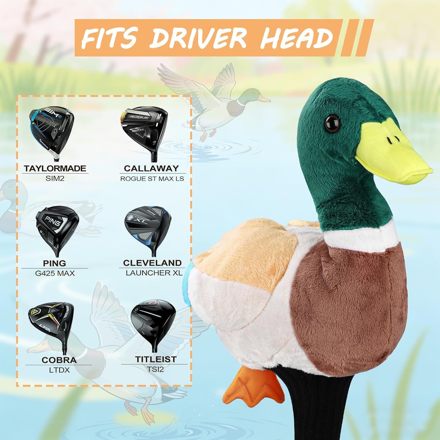 Golf Club Cover Funny Animal Driver Headcover Driver Head Cover for 460cc Club Golf Headcovers for Woods and Driver Protector image 3