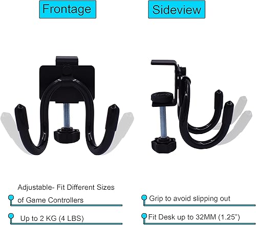 Miniatura 2 de YYST Soporte para control de juegos de montaje en escritorio, soporte de almacenamiento para PS3PS4PS5Xbox 360Xbox OneSXEliteSeries SSeries X,
