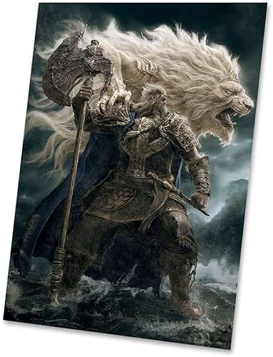 LFHCW Elden Ring Poster Game King White Lion Poster Leinwanddrucke Wandkunst Poster ungerahmt Cover