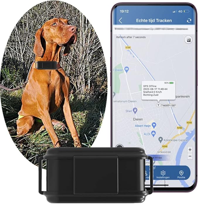 TKMARS GPS Tracker 4G für Hhunde, EchtzeitTracking Kostenlose APP
