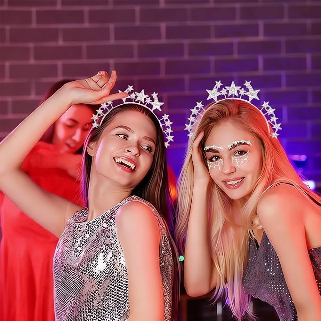 Foto 5 de 8 de Diadema de Estrella con Diamantes, Tatuaje Facial, Diamantes de Imitación, Corona de Diosa