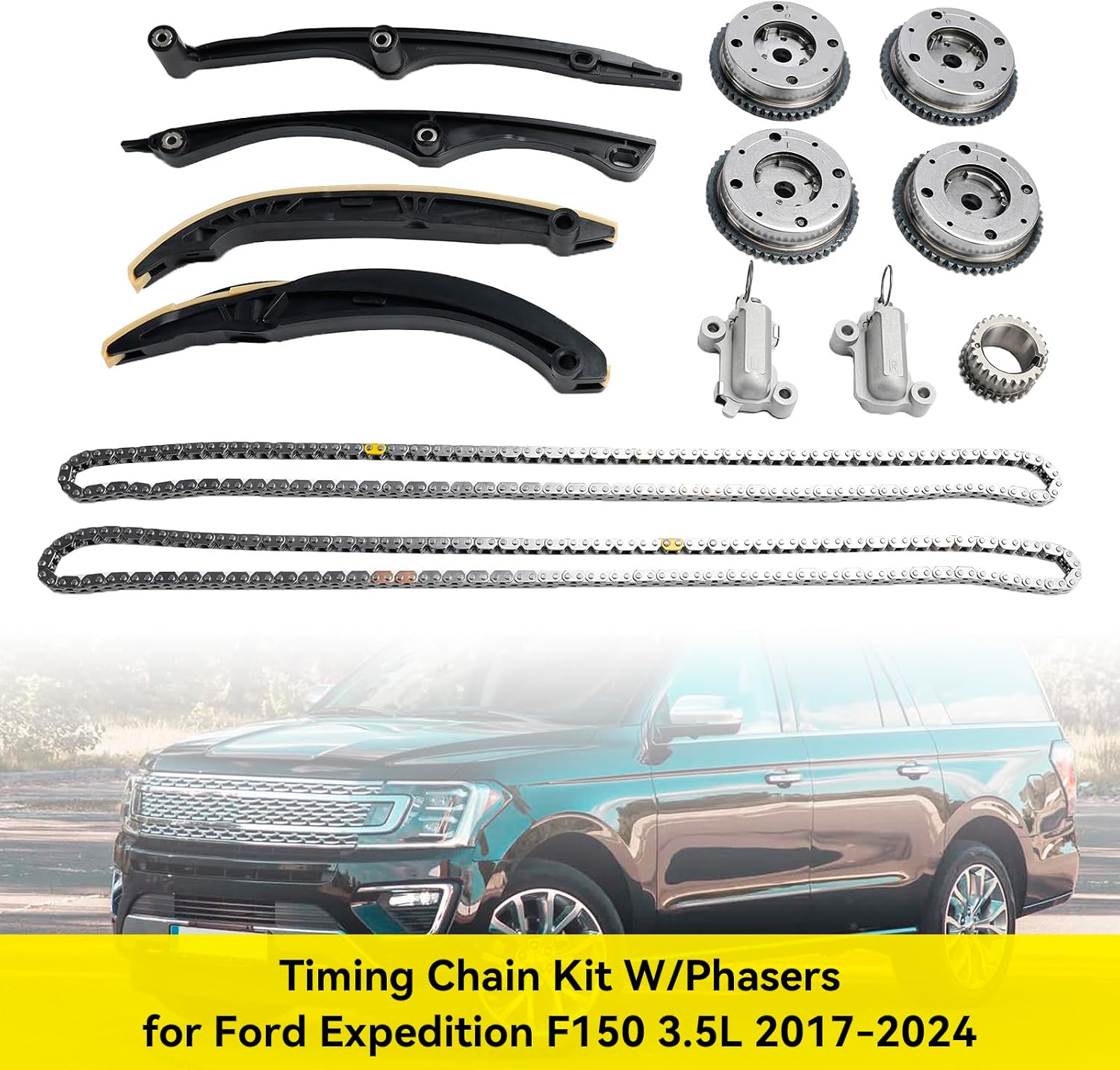 Timing Chain Kit components laid out