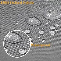 Vista 4 de Funda de sofá seccional para muebles de patio, color gris, resistente a la intemperie, resistente a la intemperie, 420D, Oxford, para exteriores