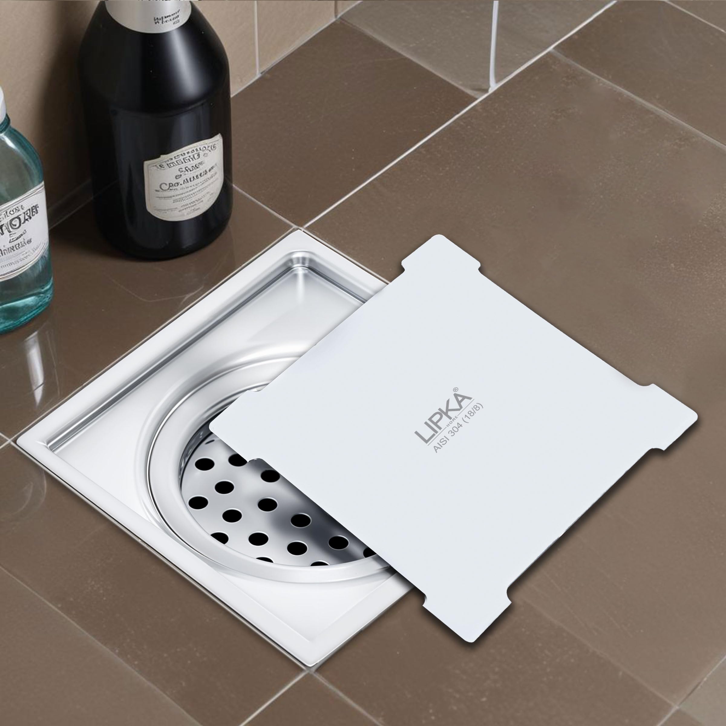 LIPKA Yellow Exclusive Square Floor Drain | 5 x 5 Inches | 304-Grade Stainless Steel Floor Trap with Matte Finish | Drain Jali for Bathrooms with Collar & Cockroach Trap (B081L1D57C) Amazon Price History, Amazon Price Tracker