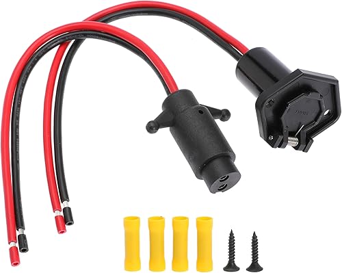 Miniatura 5 de Conector hembra de motor de arrastre de 12 V, conector hembra de 10 AWG, 2 cables, conector de motor de arrastre para barco marino (Plug-FM10)
