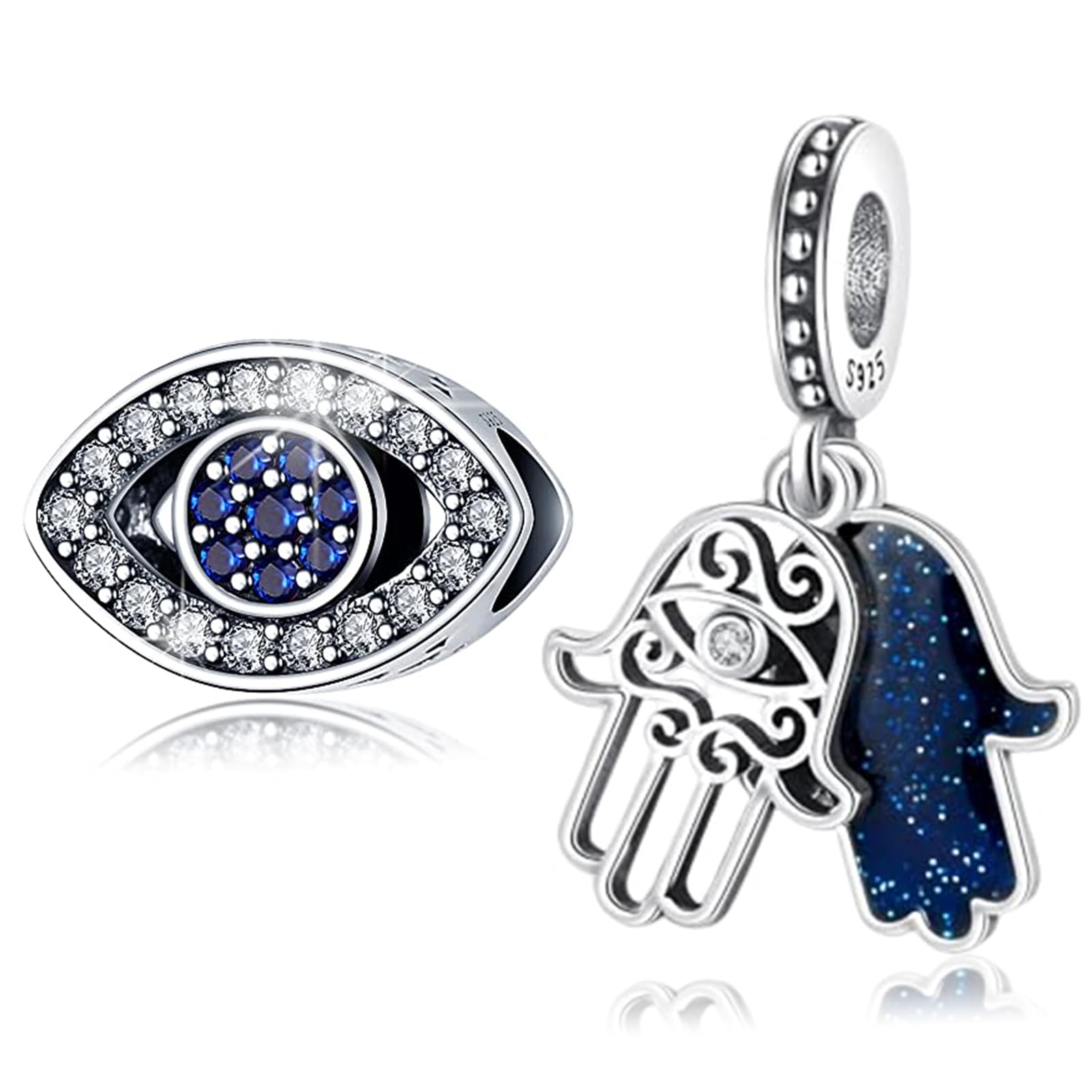 LNQOBU Charms Abalorios para Pulseras 925 Plata Esterlina Ojo del Diablo Pulseras plata Mujer