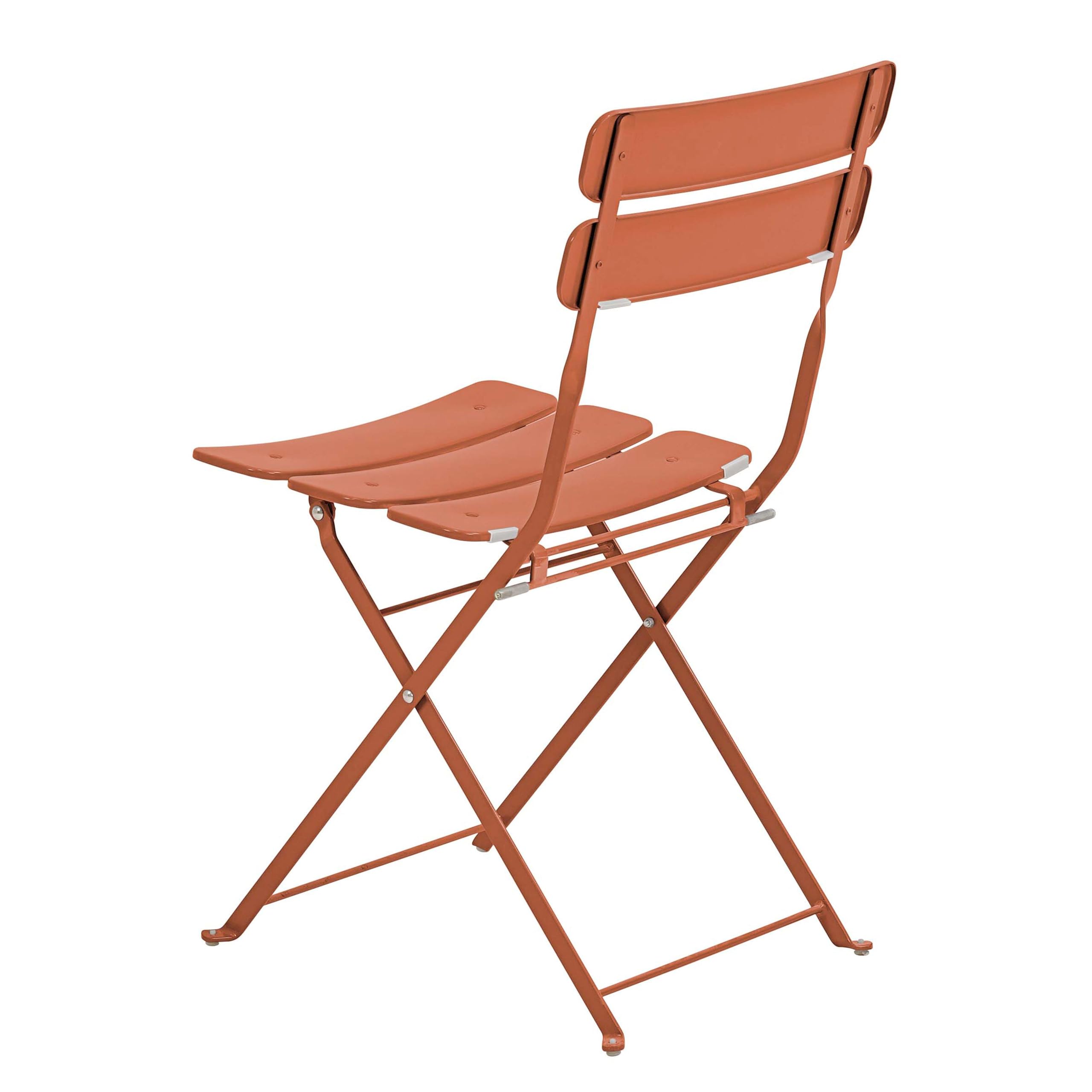 Oviala Table de terrasse Ronde Pliante et 2 chaises Pliantes Terracotta