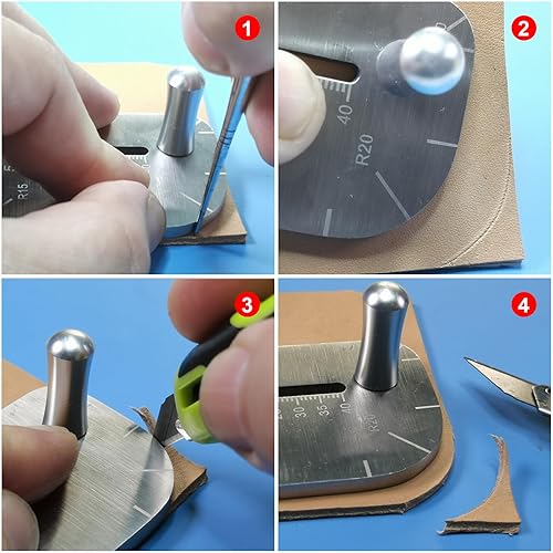 Miniatura 5 de 1 paquete de placa de ayuda de punzón de costura de cuero, herramienta de perforación de agujero de acero inoxidable, cincel de cordón de diamante o