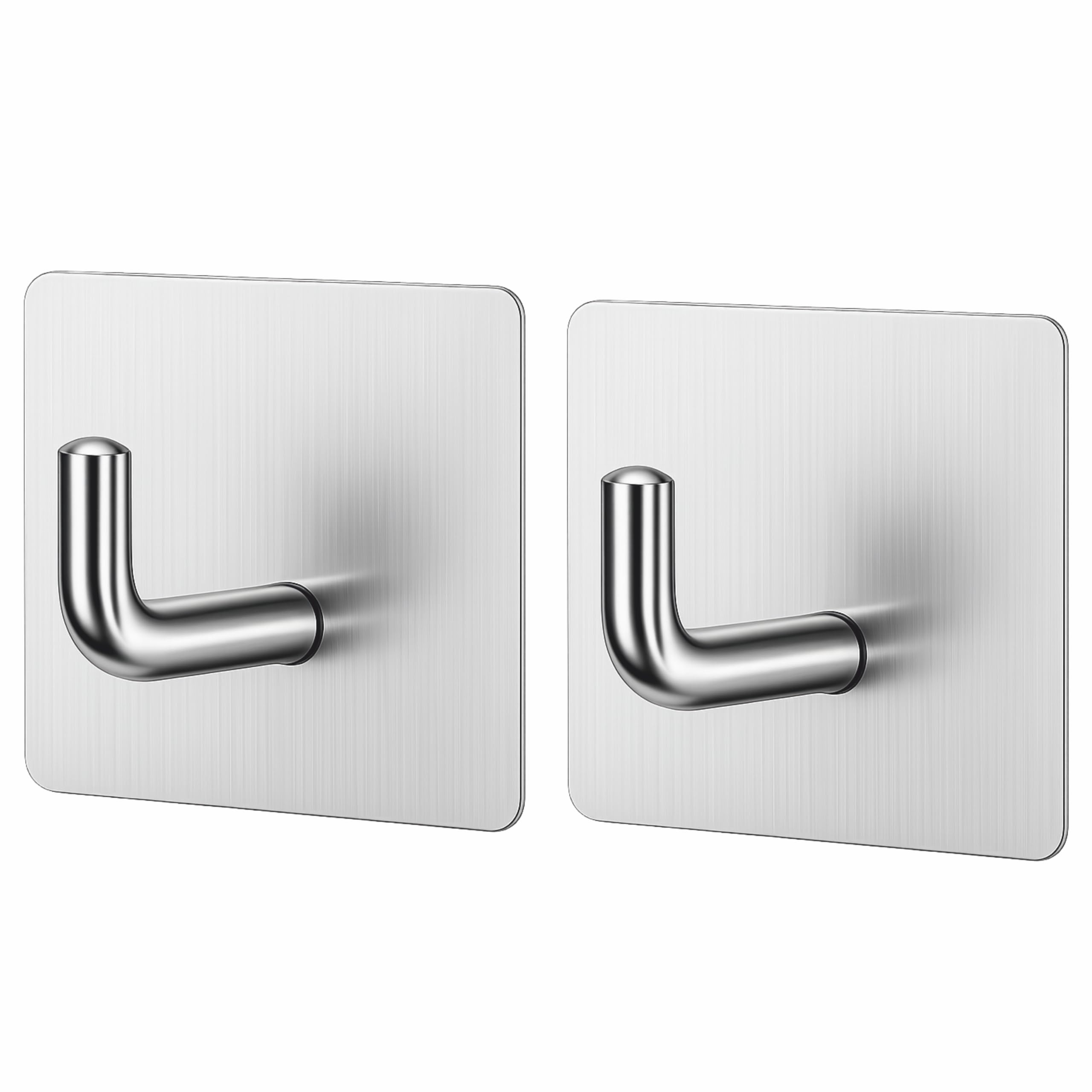 JIALTO 2 Pcs Heavy Duty Stainless Steel SUS 304 Adhesive Wall Hooks - Multipurpose, Waterproof, and Stylish Hooks for Bathroom, Kitchen, and More