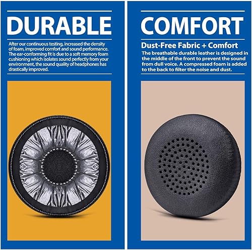 Miniatura 3 de TRANSTEK Uproar Almohadillas para los oídos, espuma de repuesto para los oídos, compatible con auriculares inalámbricos y con cable, color negro,