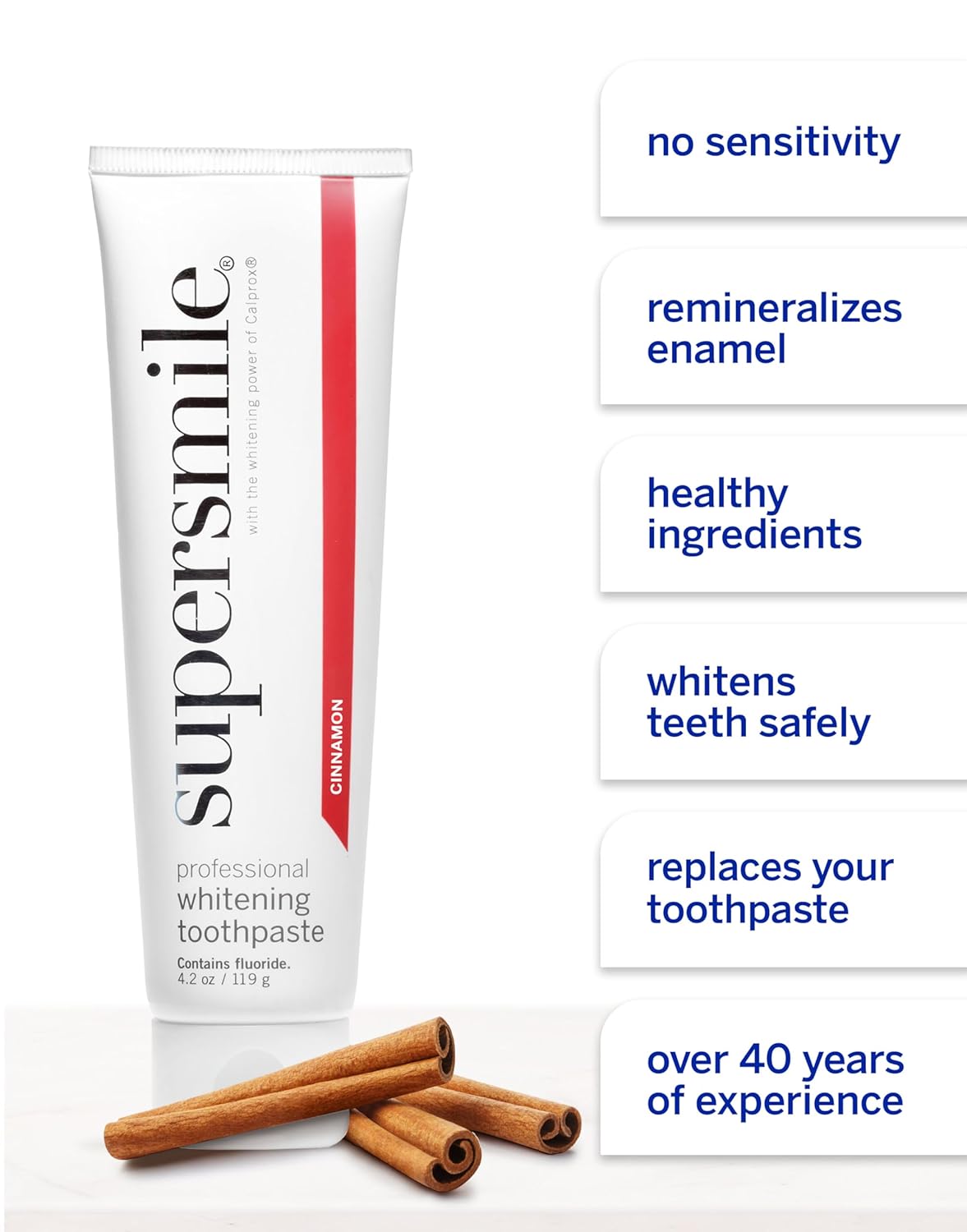Supersmile Professional Whitening Toothpaste – Fluoride Toothpaste for Visibly Whiter Teeth – Whitens up to 6 Shades