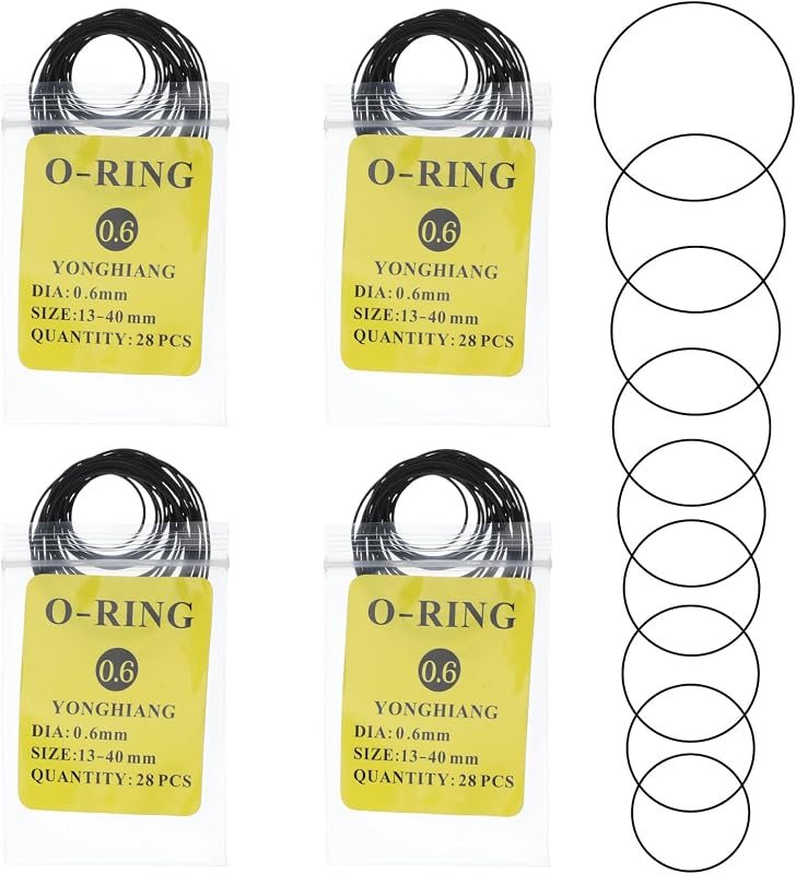 112Pcs O Ring Watch Gasket Kit, 0.6 mm Waterproof Rubber Watch Sealing Ring Replacement Watches Repair Tools for Watches Back Cover