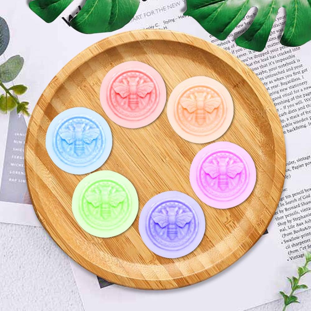 2Pcs 6-Cavity Bee Honeycomb Soap Mold, AIFUDA Round Honeybee Muffin Silicone Molds for Handmade Soaps, Cupcake Baking, Chocolate, Dessert, Lotion Bar, Resin Craft (Gray, Pink)