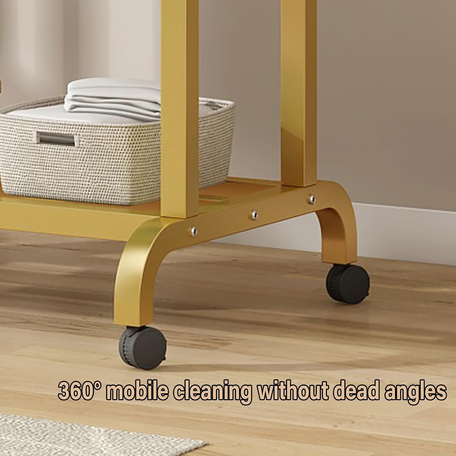 Dual Rod Clothing Rack, Metal Garment Stand, Portable Hanging Organizer, Adjustable Clothes Storage for Bedroom, Laundry Room, Cloakroom (60cm/23.6in) image 4