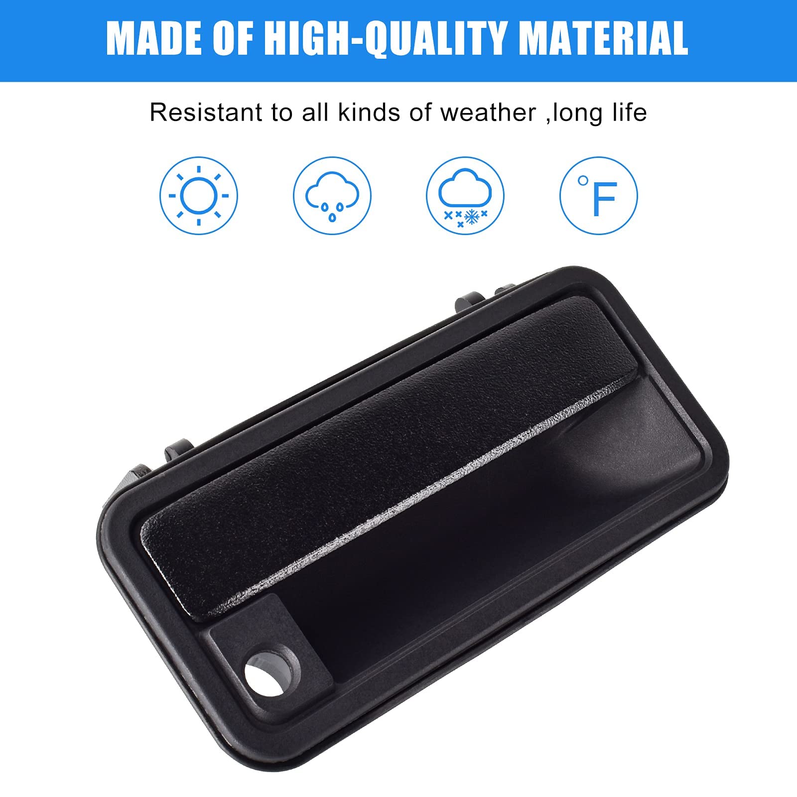 Poignée De Porte Extérieure Métal APPERFiT - Compatible Chevrolet Tahoe/Suburban & GMC Yukon 1995-2000 - Noir - Paire (Gauche/Droit)
