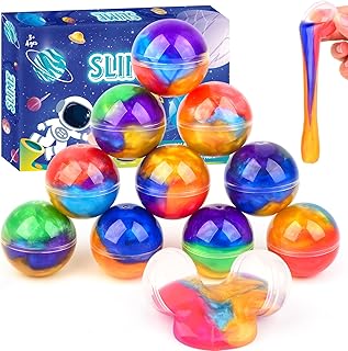 12 Pack Galaxy Slime Balls – Slime Party Favors, Non-Sticky, Soft Slime Kit for Classroom Prizes, Christmas Stocking Stuffers, Goodie Bag Stuffers,Easter Basket Stuffers for Kids Boys Girls