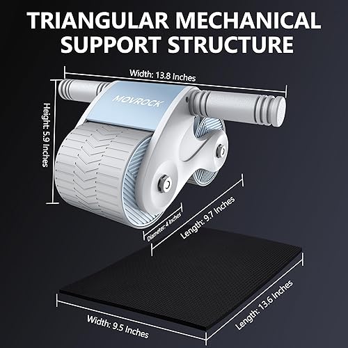 Miniatura 8 de Rueda de rodillo abdominal con rebote automático para gimnasio en casa, equipo de ejercicio abdominal resistente, incluye rodillera, perfecta para