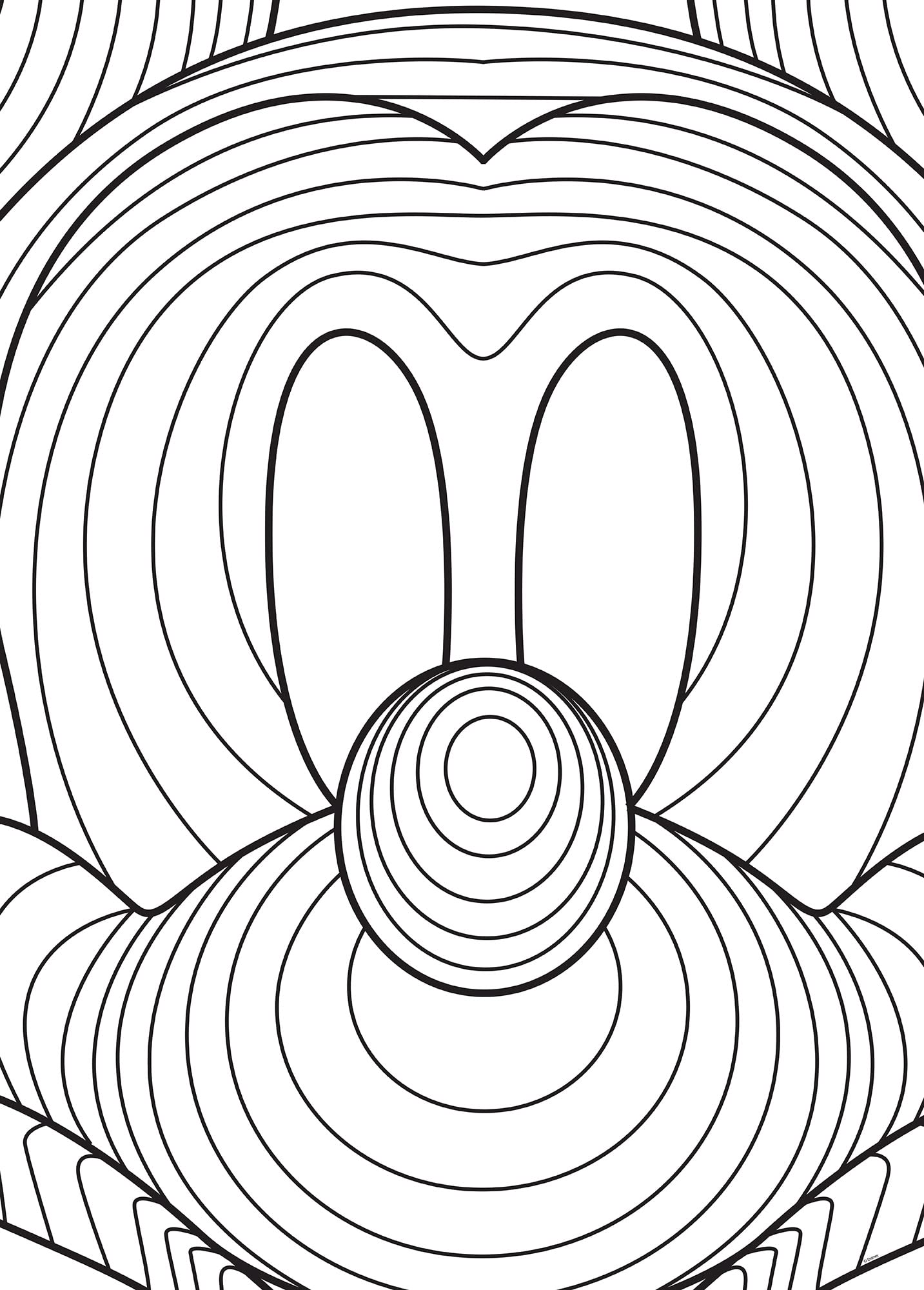 Impresión artística de Mickey Mouse Lines de 50x70 cm para pared