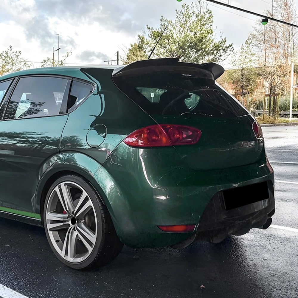 AutoStyle Becquet de toit compatible avec Seat Leon 1P 5-portes Facelift 2009-2012 (ABS Noir Luisant)