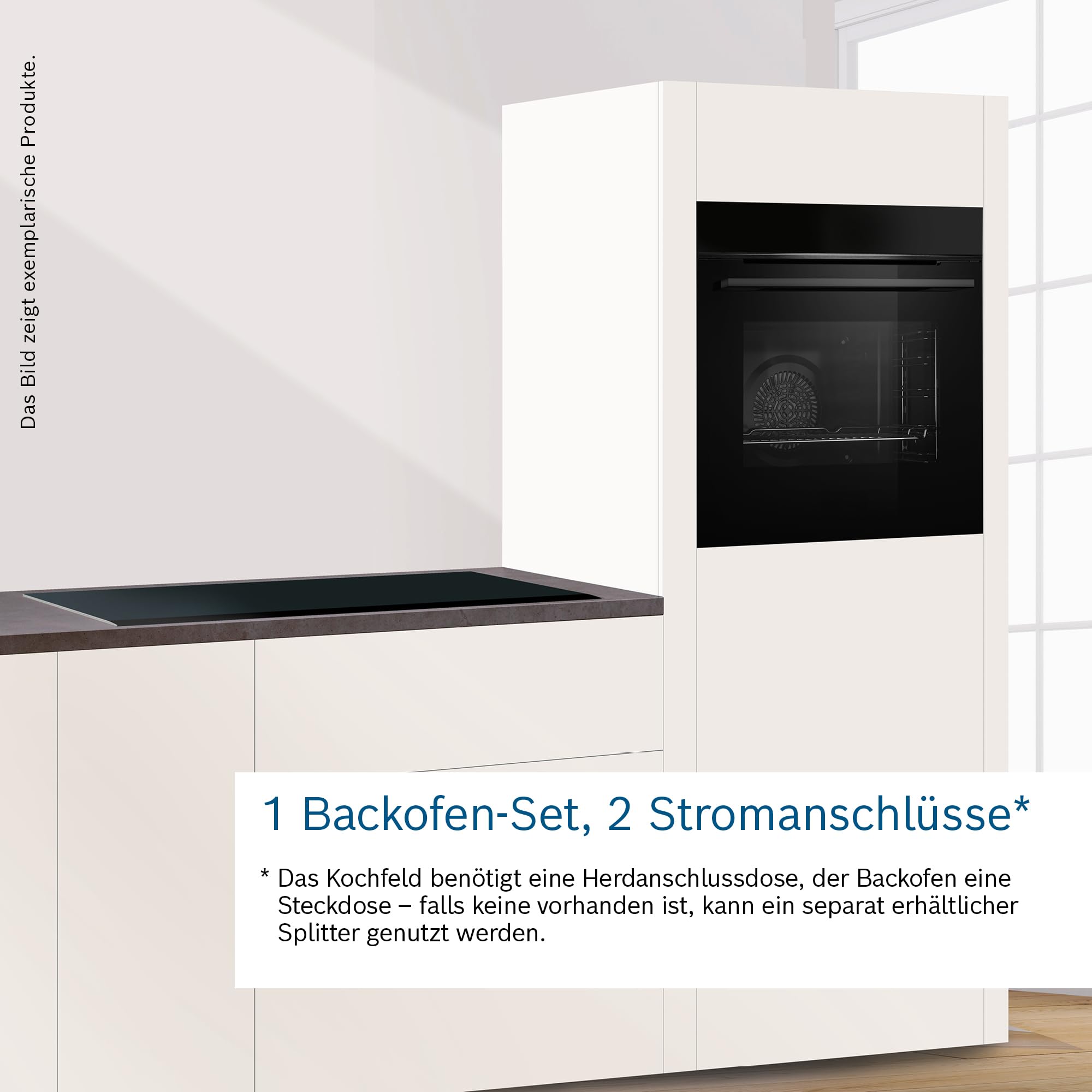 Bosch HND271AS64 Einbau-Herd-Set 60 cm Pyrolyse Touch Control Edelstahl Elektro-Kochfeld NKN645GA2E Serie 4 Herdgesteuert 21 cm Kochzone Mit Rahmen