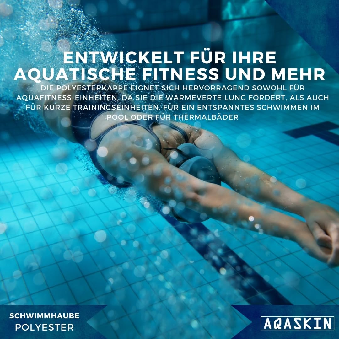 Professionelle schmal geschnittene Polyester-Badekappen – Mengenrabatte – Unisex-Badekappe mit Streifeneffekt. 50-500 PCS Mengenpakete