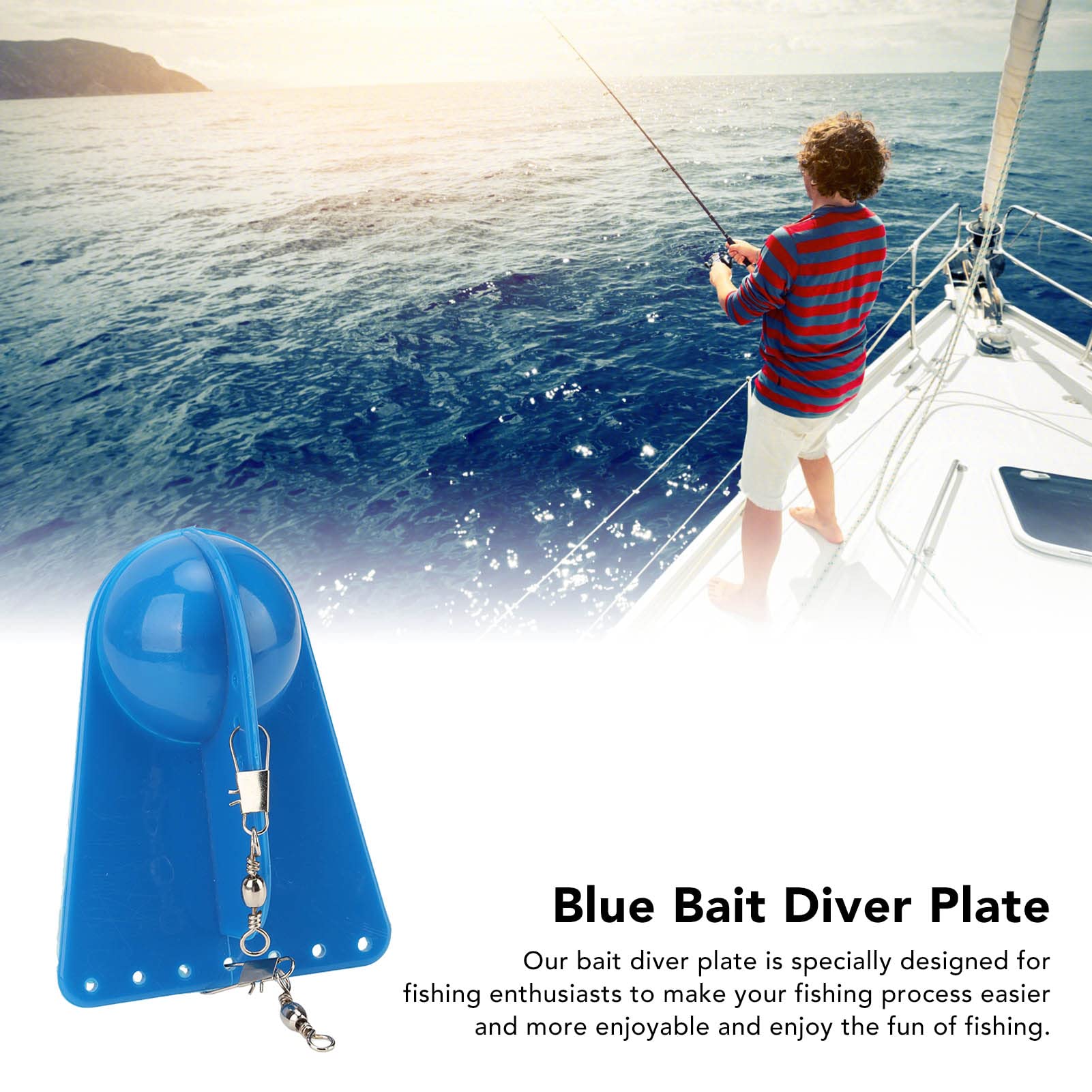 RiToEasysports 4 Piezas de Tabla de Buceo de Pesca, Herramientas de Pesca de Tabla de Buceo, Tabla de Buceo de Pesca de Plástico Azul, Herramienta de Pesca de Vientre Redondo para Pesca en