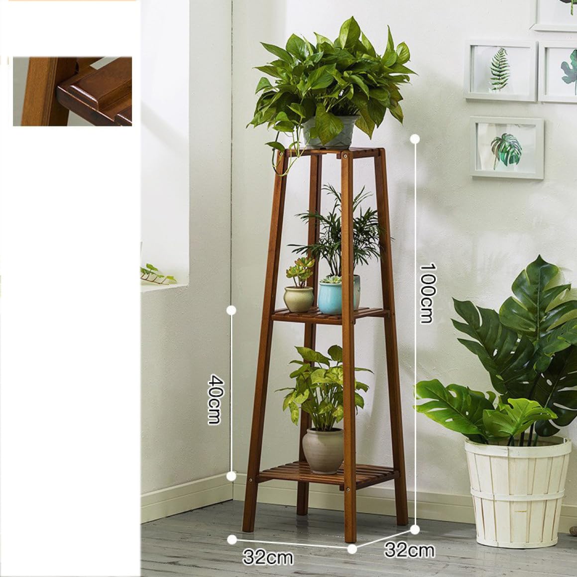 Amazon.co.jp: MJKQ9 花台 フラワースタンド 竹製 天然木 サイド