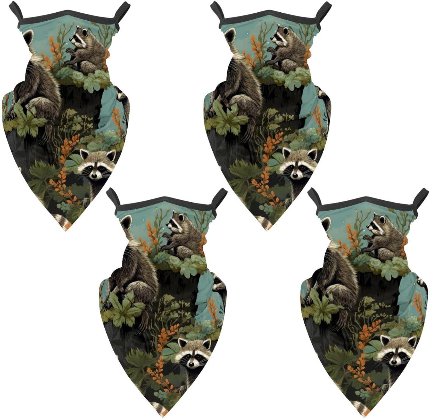 4 Pieces Bohemia Neck Gaiter Bandana Face Mask, Sun Cooling Scarf Gator Cover Head for Men Women