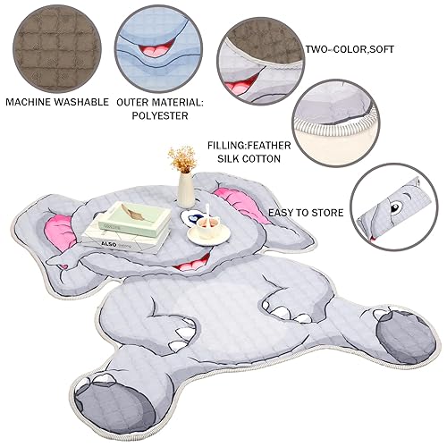 Miniatura 4 de Ceenna Tapetes de juego para bebés y niños pequeños, de 56 x 42 pulgadas, para gimnasio, para piso, bonita alfombra para gatear, alfombra de juego