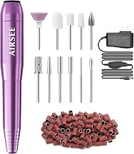 AIRSEE Home Lite Portable Electric Nail Drill Machine with adapter for Beginners, EFile for Acrylic Gel Nails and Manicure Pedicure Polishing Shape, Electric Nail File Kit for Home, Purple