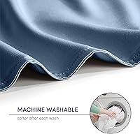 Vista 5 de YnM Exclusiva funda de edredón refrescante para mantas con peso con 16 cuerdas (azul gris, 48 x 72 pulgadas)