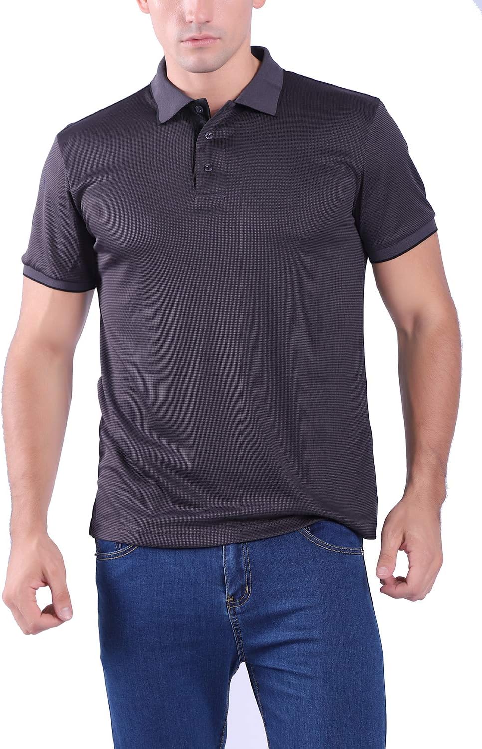 Facitisu Mens Polo Shirt Short Sleeve Golf Collared Casual Summer Performance T-Shirt