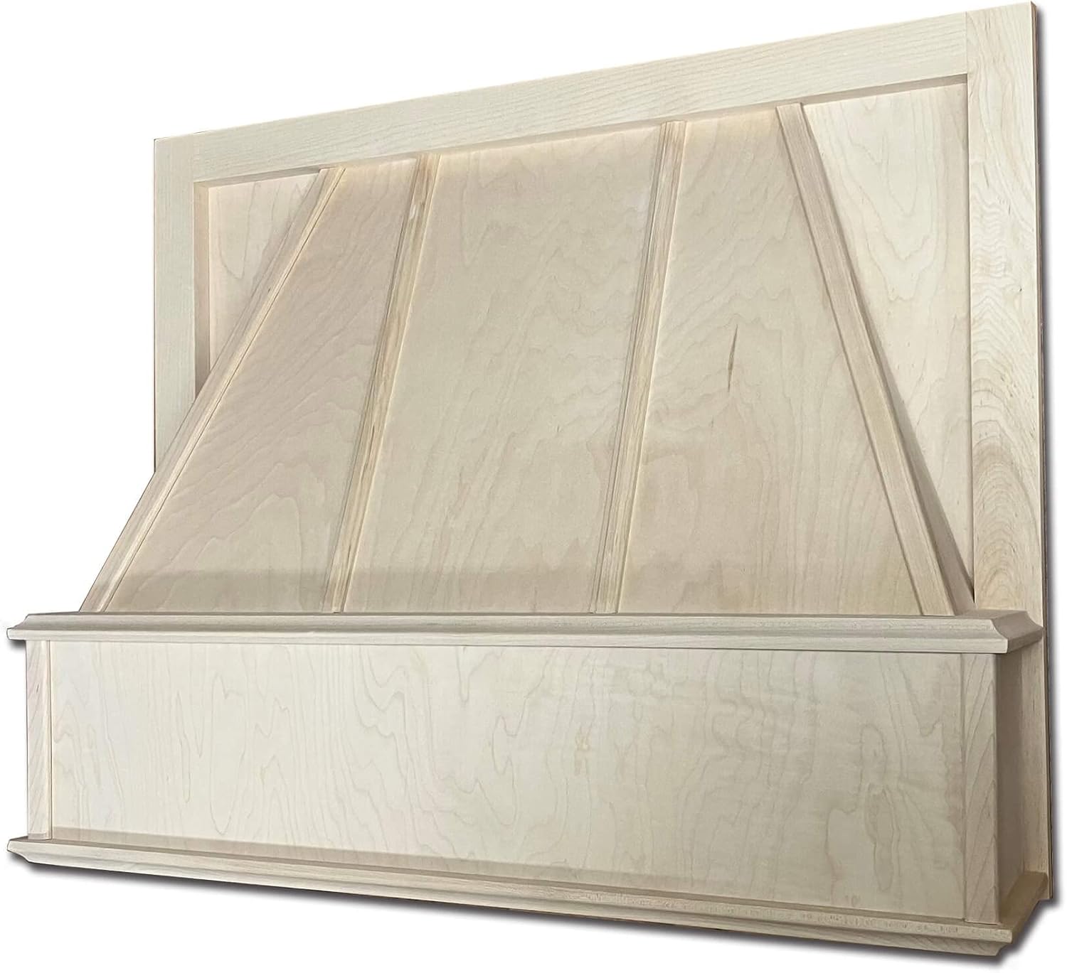 30" W x 24" H Castlewood Chimney Style Range Hood Front (2 Molding Strips) - Maple, Includes 350 CFM Economy Ventilator and Liner