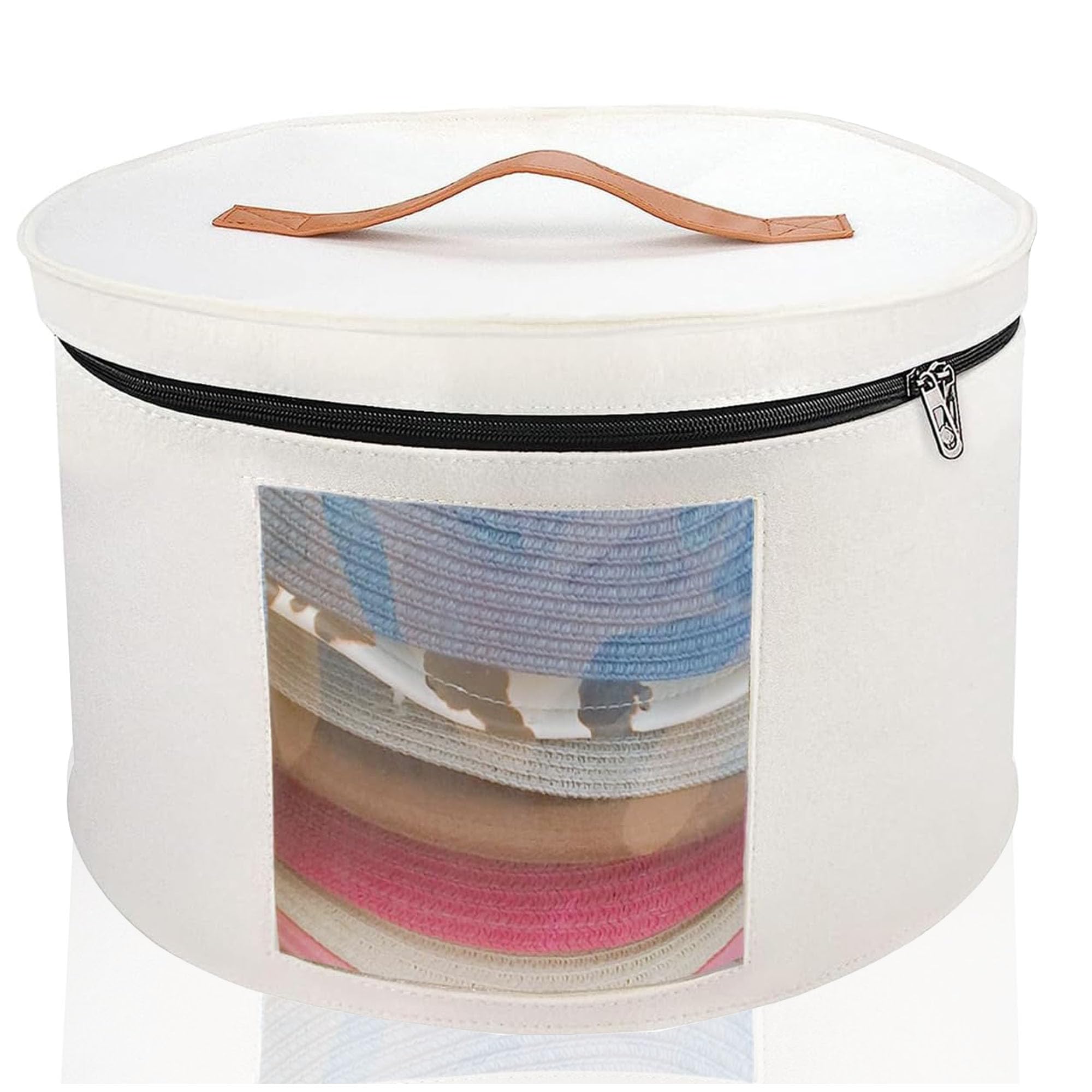 Memfish Scatola Portacappelli Da Viaggio: Organizer Rotondo Pieghevole Per Cappelli A Tesa Larga, Cowboy E Fedora - 5
