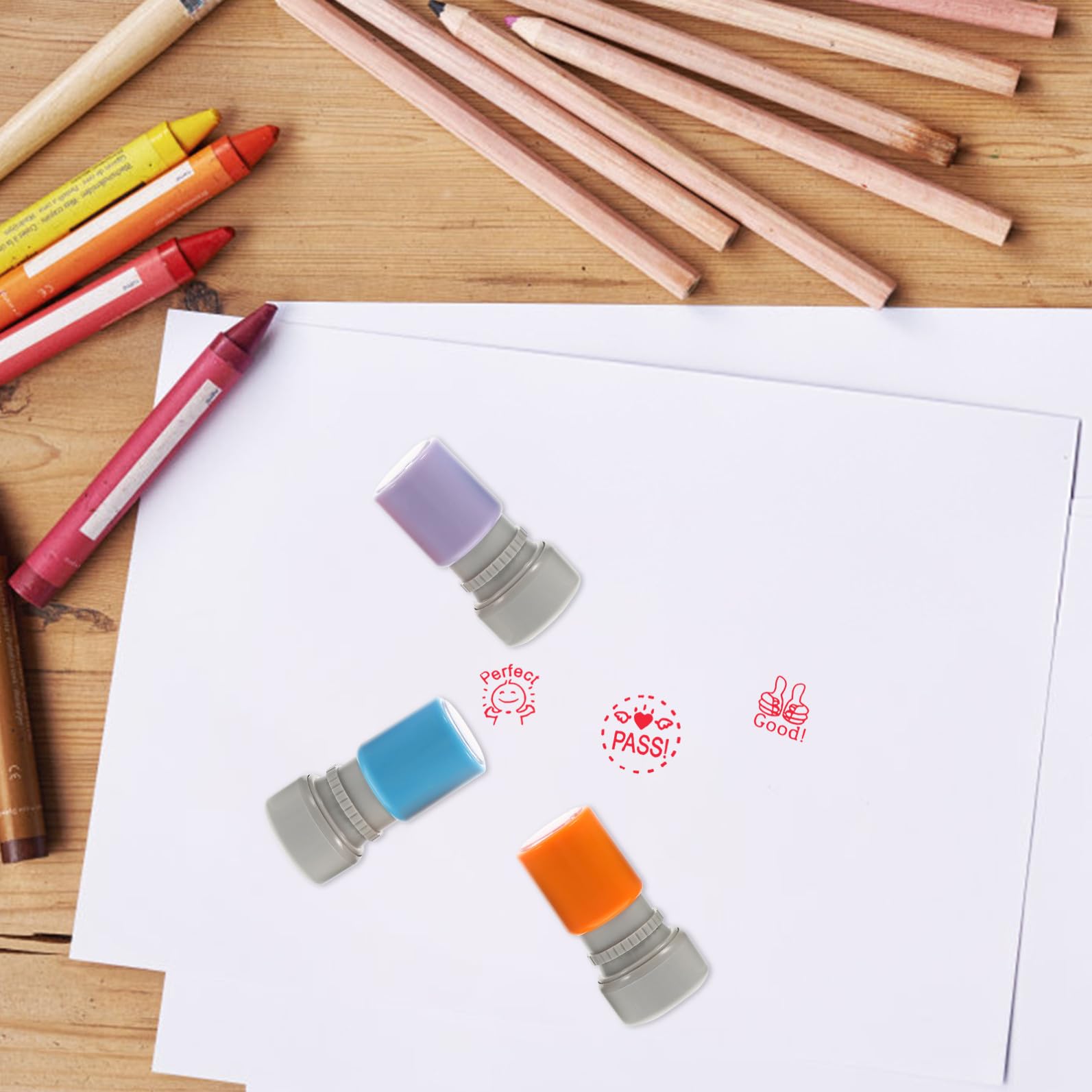 STOBOK 18pezzi Timbri Per Insegnanti Con Design Cartone Di Timbri Motivazionali Per Compiti Scolastici Perfetti Per Insegnanti