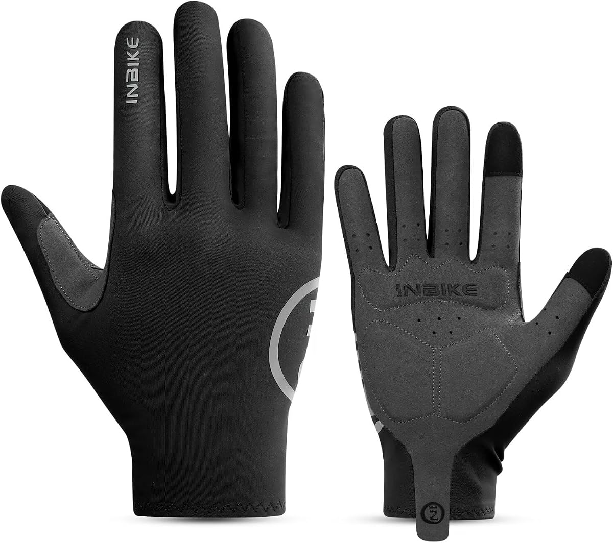 Guantes de bicicleta transpirables para hombre y mujer, guantes de ciclismo con almohadilla para los dedos, bicicleta de montaña reflectante con pantalla táctil
