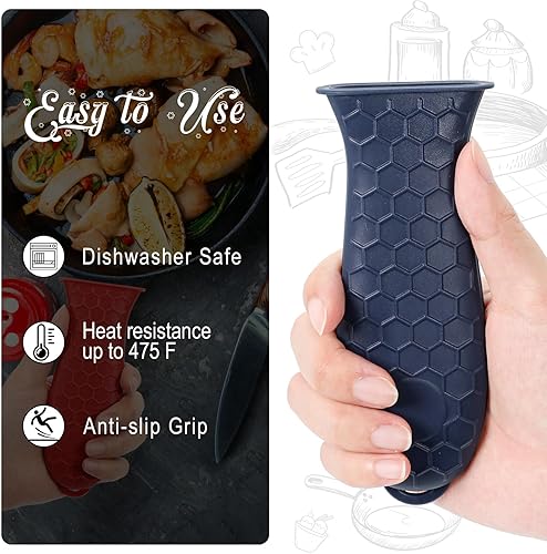 Vista 48 de Joyhalo joyhalo - Juego de 6 fundas para mango de sartén de hierro fundido, resistentes al calor, fundas de mango de sartén de hierro fundido