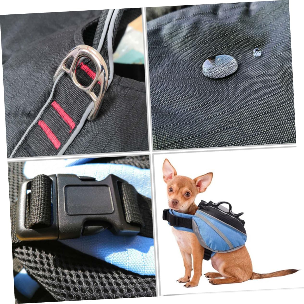 Portable Dog Sports Backpack Dog Rucksack with Reflective Safety Band and Side Storage Pockets for Travel Camping Hiking
