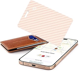 [Apple MFi Certified] Wallet Tracker Card with Apple Find My (iOS Only) Rechargeable Air Tracker Tags Bluetooth Wallet Finder IP68 Waterproof GPS Tracker Item Finder for Keys, Bags, Passport Pink