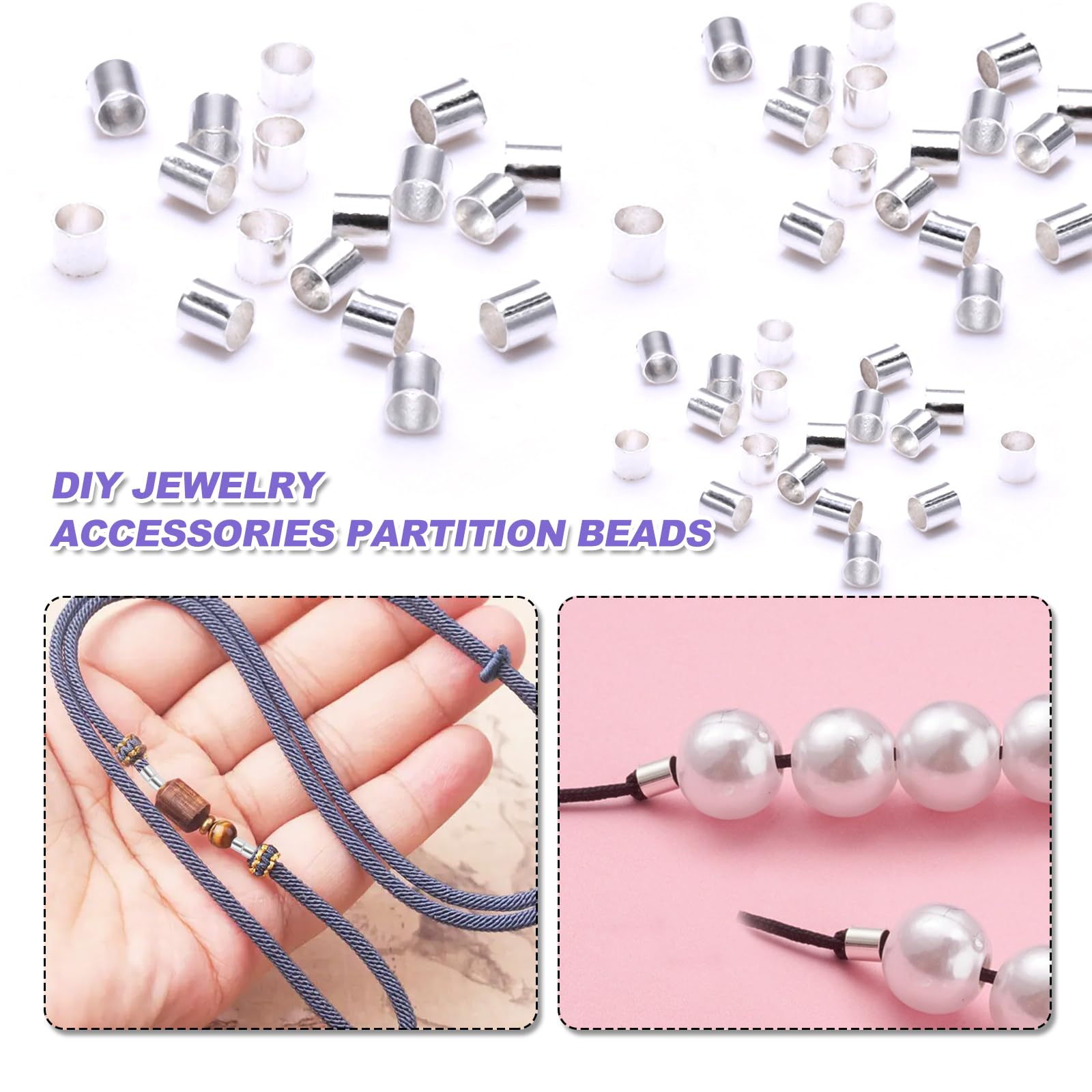 600 Coprinodi Per Gioielli Fai Da Te - Argento In Miscele 1.5mm, 2mm, 2.4mm