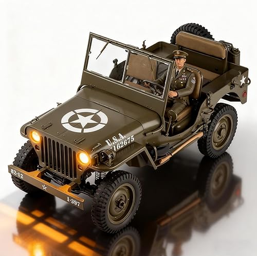 Vista 10 de FMS Rochobby RC12001RTR RC Car 112 1941 MB Scaler Willys Jeep Remote Control Crawler Military Truck 4x4 Vehículo todoterreno con transmisor