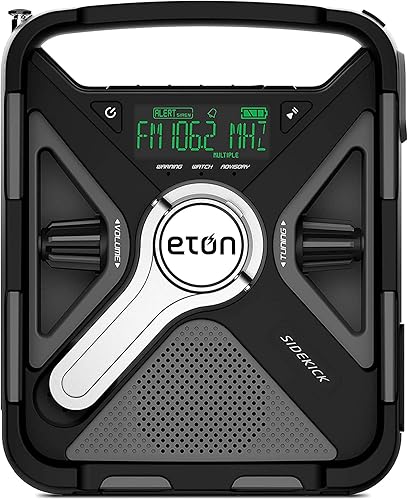 Miniatura 10 de Eton American Red Cross FRX2 Turbina de mano AMFMNOAA Radio meteorológica con cargador USB para smartphone y linterna LED (nueva versión 2023)