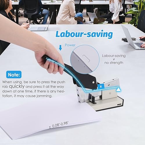 Miniatura 4 de Engrapadora resistente - Engrapadora de oficina de 240 hojas sin esfuerzo con guía de papel ajustable, gran capacidad con 4000 grapas