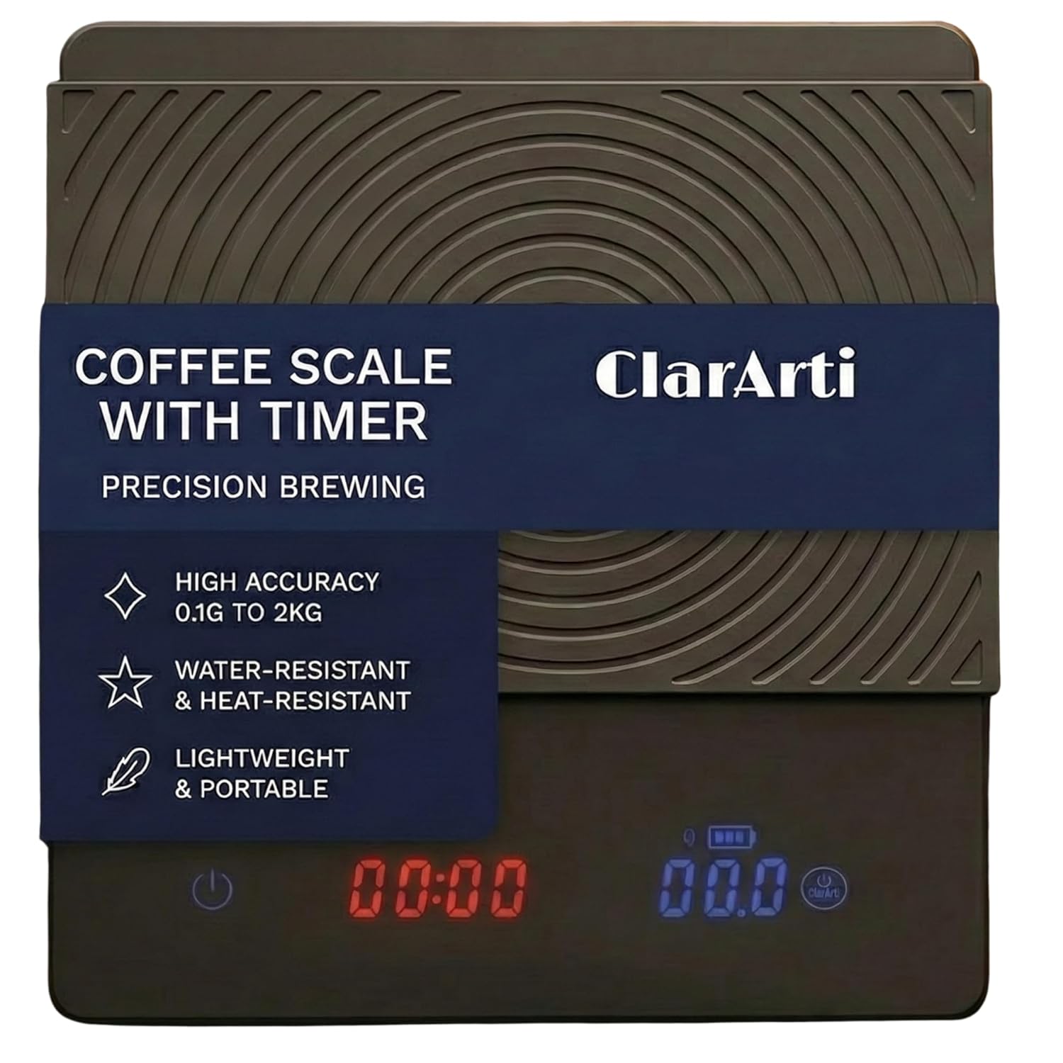 Coffee Scale with Timer – Fast, Stable 0.1g Accuracy, Auto & Manual Timing, Water-Resistant Digital Scale for Pour Over & Espresso