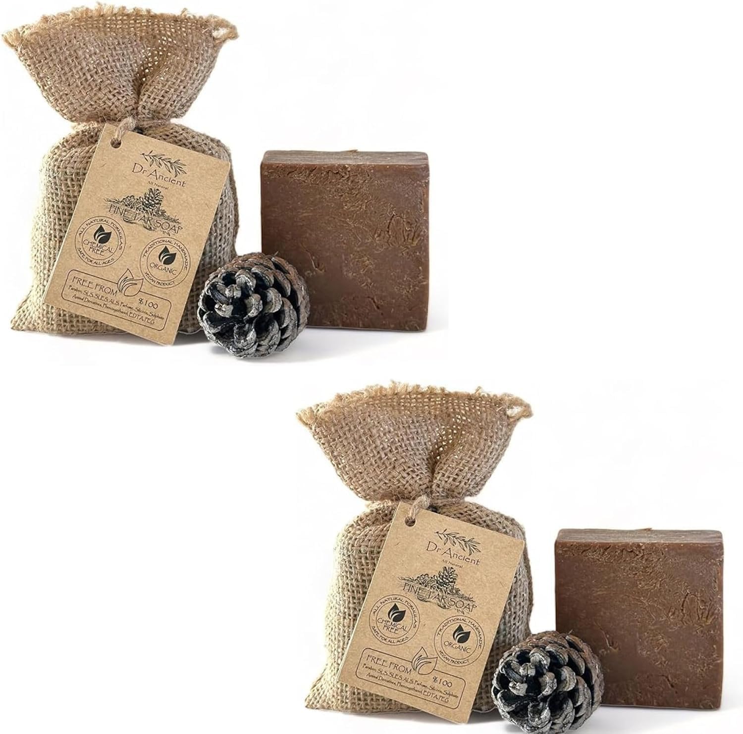 Savon Noir Goudron de Pin Bio Dr.Ancient (Lot de 2)