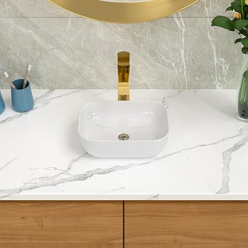 Miniatura 9 de Ordear - Lavabo de baño color blanco, para encimera.