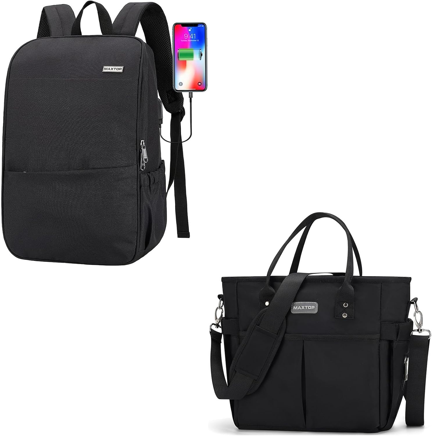 MAXTOP Deep Storage Laptop Backpack with USB Charging Port Lunch Bag Women for Work Insulated Thermal Lunch Box for Men with Wide-Open Pocket Reusable Leakproof Cooler Bags