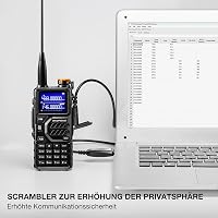Stație radio portabilă dual-band BAOFENG K5PLUS 10W UHF VHF cu rază lungă de acțiune, bandă de aviație, 2500mAh, USB-C, 999 canale, compatibilă CHIRP 7